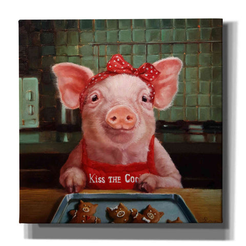 Image of 'Gingerbread Pigs' by Lucia Heffernan, Canvas Wall Art