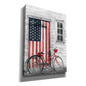 'Patriotic Bicycle' by Lori Deiter, Canvas Wall Art