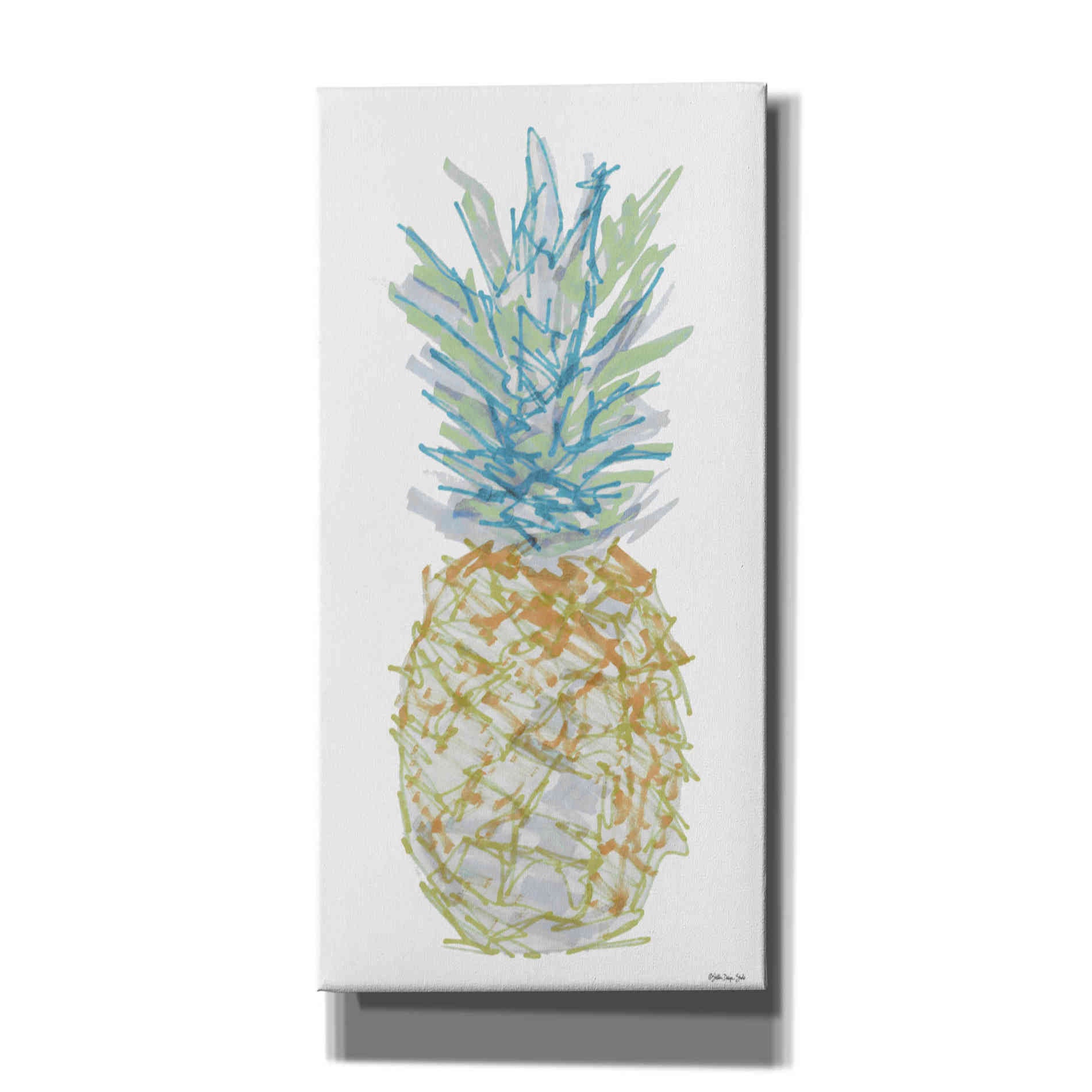 'Sketchy Pineapple 1' by Stellar Design Studio, Canvas Wall Art