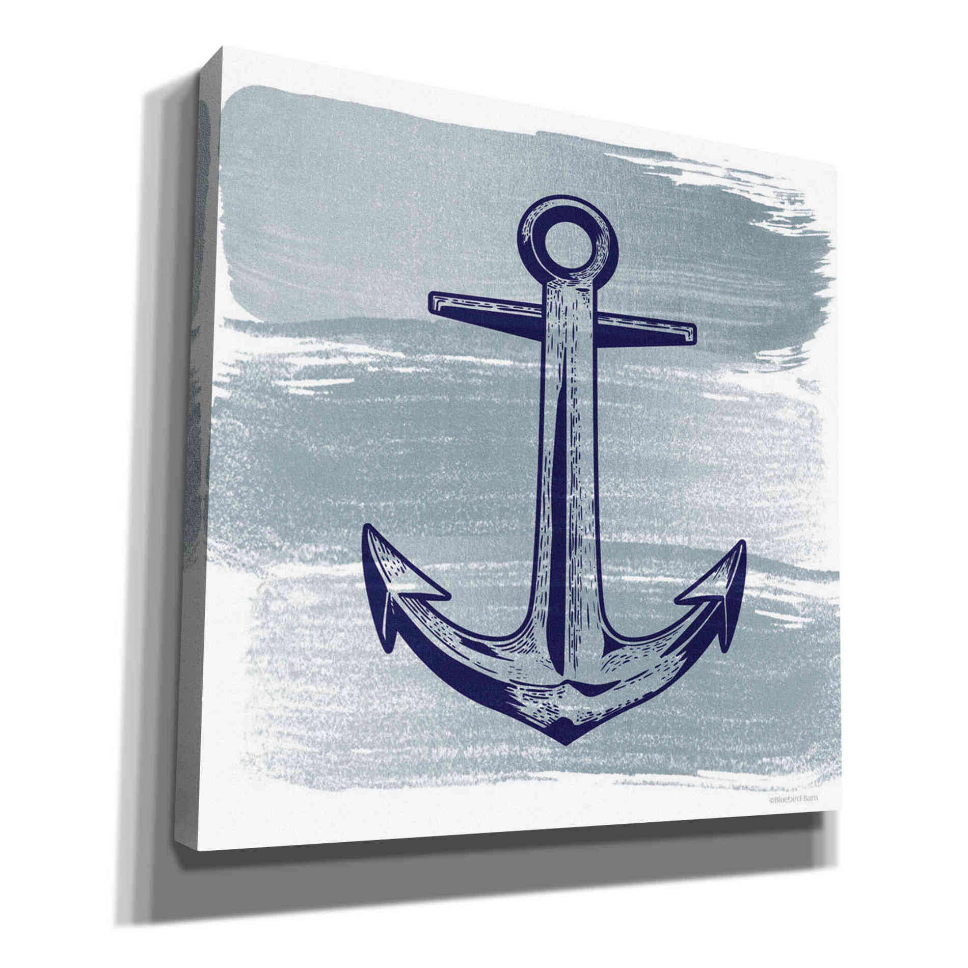 'Brushed Midnight Blue Anchor' by Bluebird Barn, Canvas Wall Art