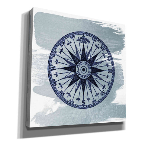 Image of 'Brushed Midnight Blue Compass Rose' by Bluebird Barn, Canvas Wall Art