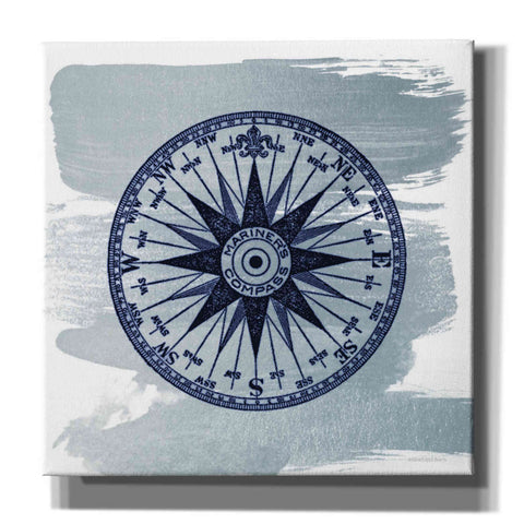 Image of 'Brushed Midnight Blue Compass Rose' by Bluebird Barn, Canvas Wall Art