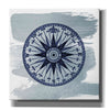 'Brushed Midnight Blue Compass Rose' by Bluebird Barn, Canvas Wall Art