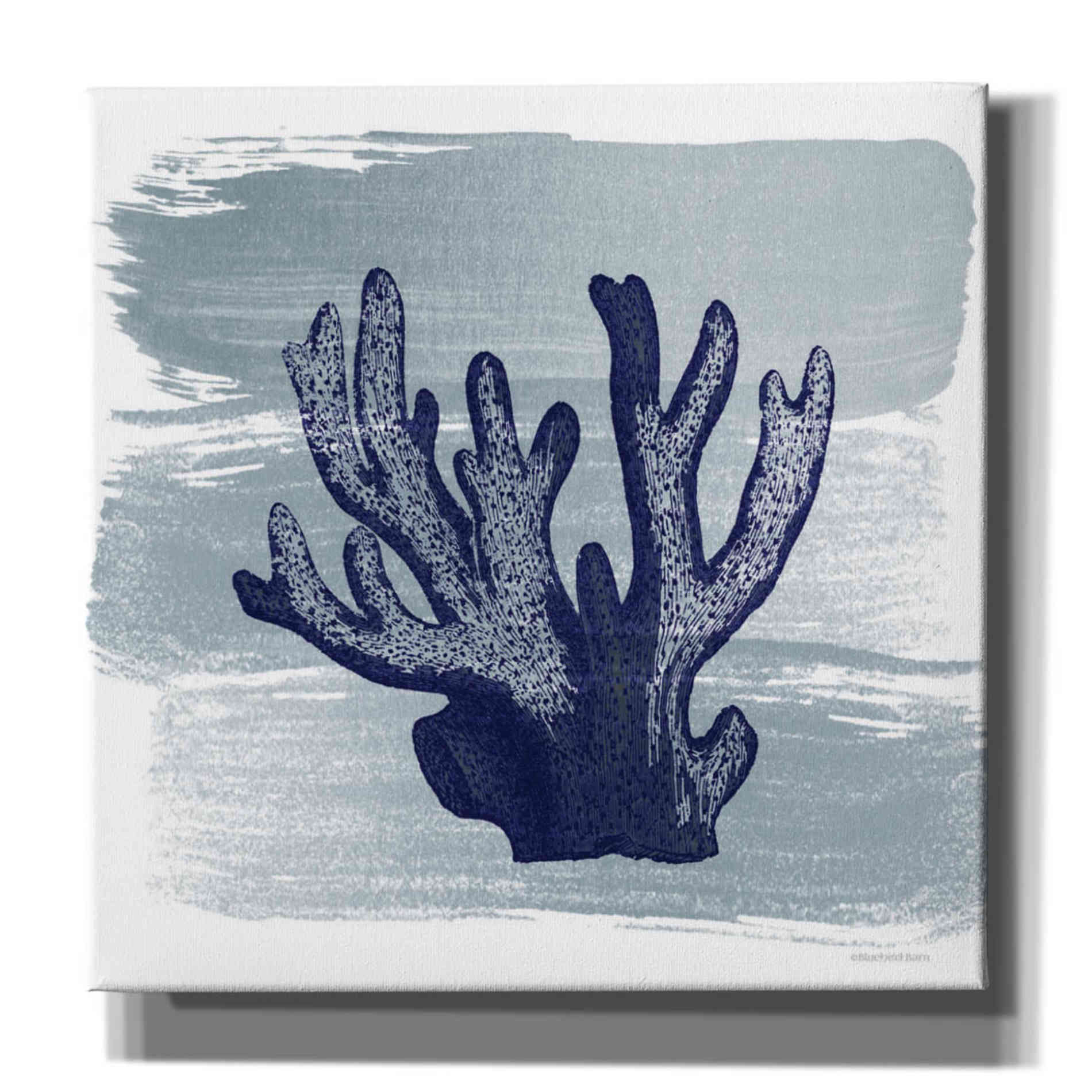 'Brushed Midnight Blue Elkhorn Coral' by Bluebird Barn, Canvas Wall Art