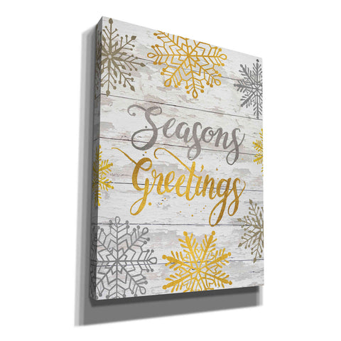 Image of 'Seasons Greetings Snowflakes' by Cindy Jacobs, Canvas Wall Art