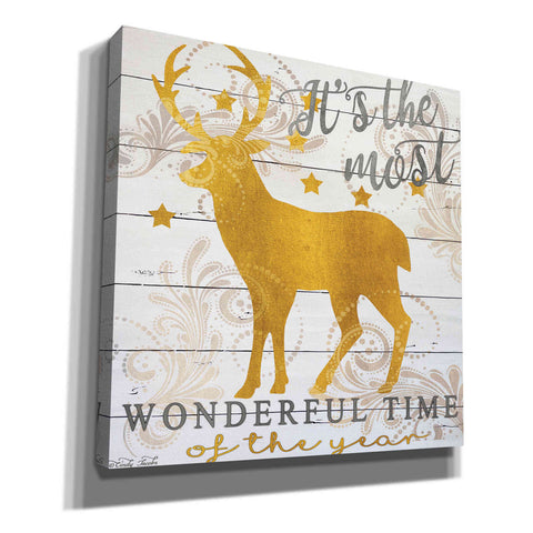 Image of 'It's the Most Wonderful Time Deer' by Cindy Jacobs, Canvas Wall Art