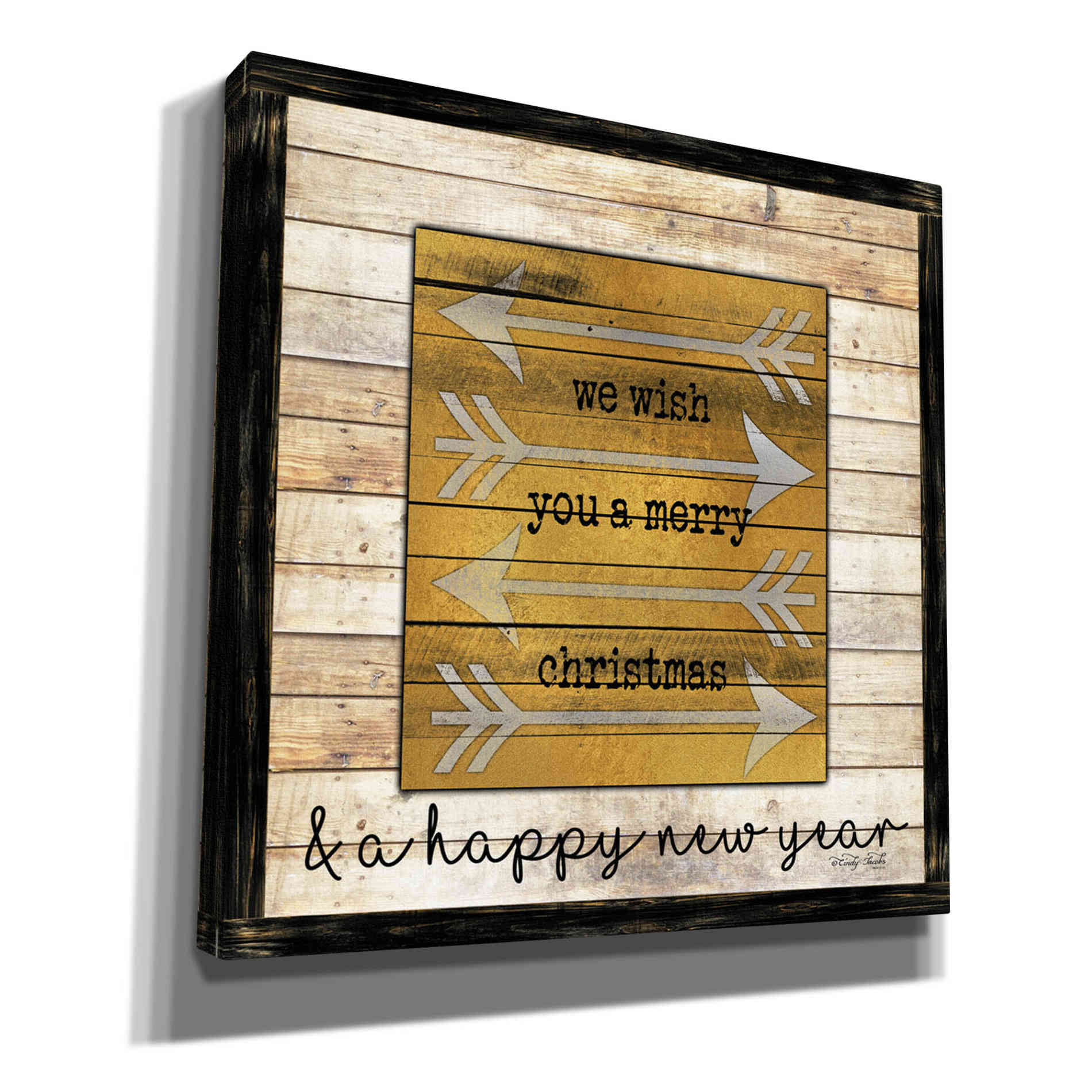 'Buffalo Merry Christmas' by Cindy Jacobs, Canvas Wall Art