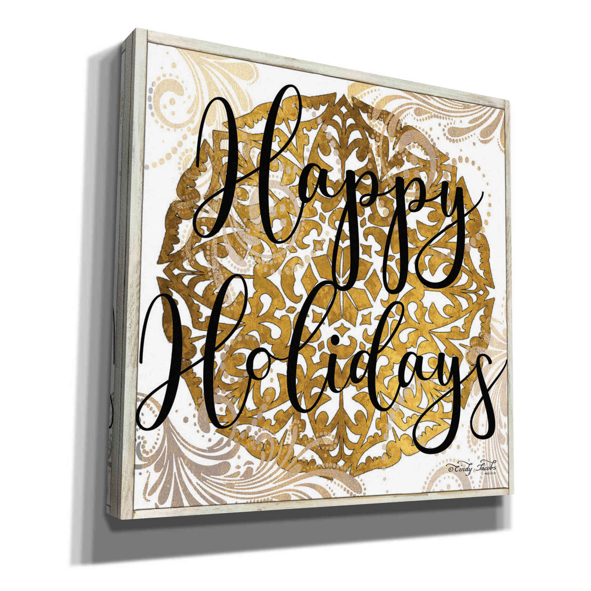 'Happy Holidays Mandala II' by Cindy Jacobs, Canvas Wall Art