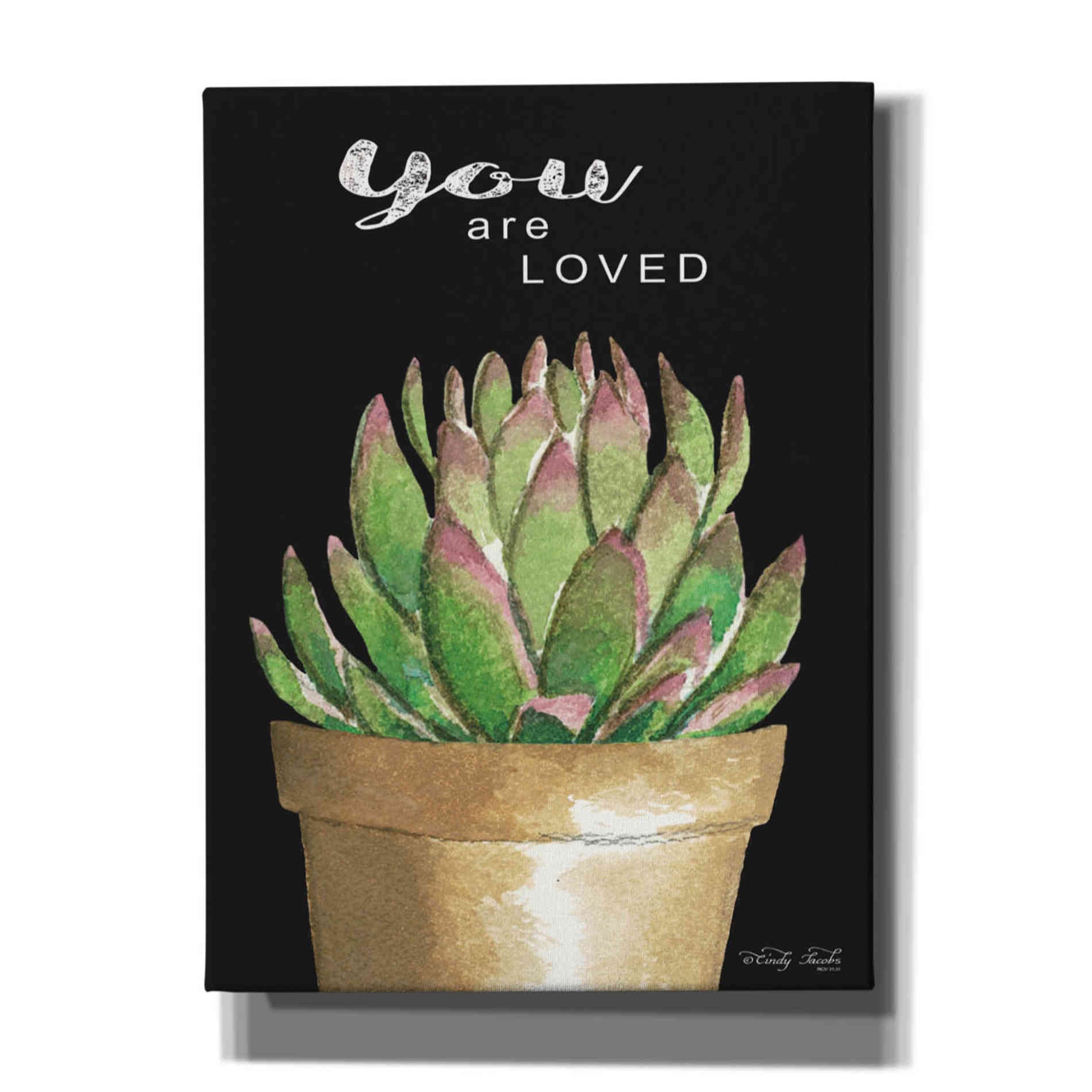 'You Are Loved Cactus' by Cindy Jacobs, Canvas Wall Art