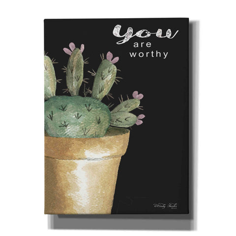 Image of 'You Are Worthy Cactus' by Cindy Jacobs, Canvas Wall Art