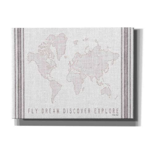 Image of 'Fly, Dream, Discover, Explore Map' by Cindy Jacobs, Canvas Wall Art