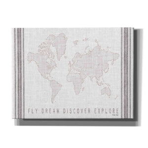 'Fly, Dream, Discover, Explore Map' by Cindy Jacobs, Canvas Wall Art