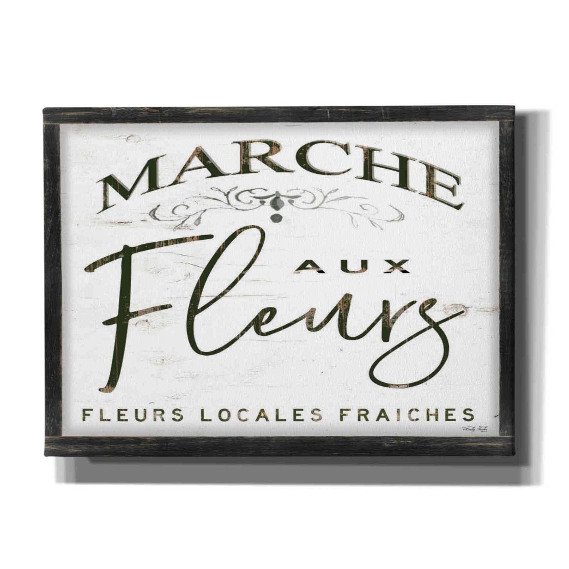 'Fleurs Sign I' by Cindy Jacobs, Canvas Wall Art