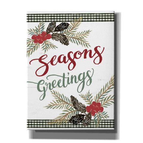 Image of 'Pinecone Seasons Greetings' by Cindy Jacobs, Canvas Wall Art