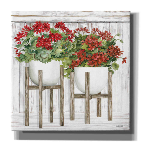 Image of 'Red Geraniums' by Cindy Jacobs, Canvas Wall Art