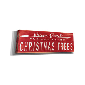 'Christmas Trees Sign' by Cindy Jacobs, Canvas Wall Art