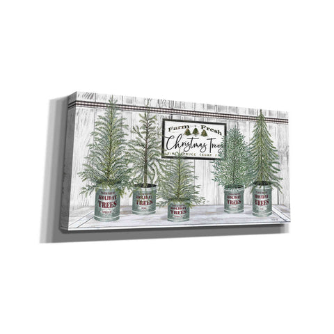 Image of 'Galvanized Pots White Christmas Trees II' by Cindy Jacobs, Canvas Wall Art