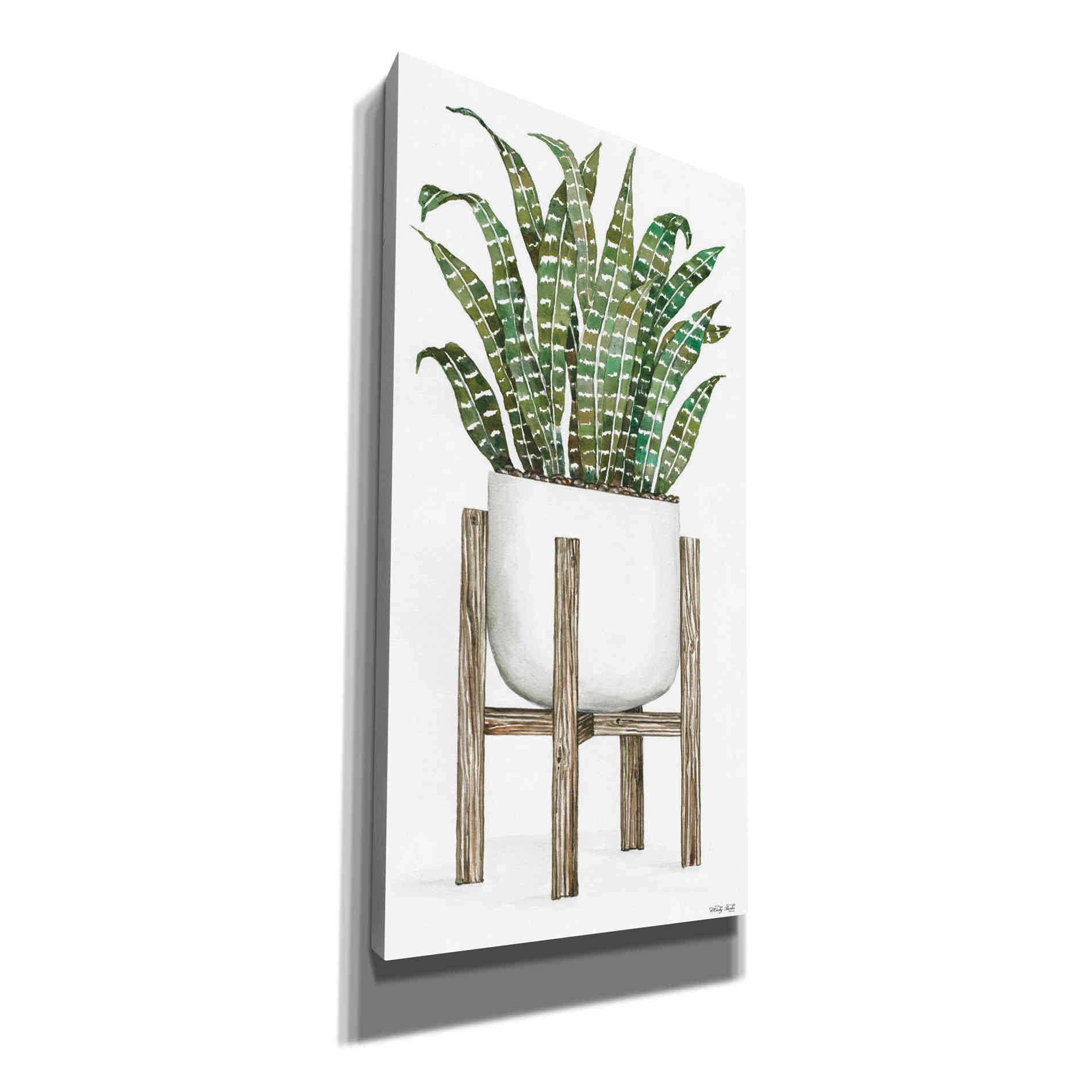 'White Pots on Stands III' by Cindy Jacobs, Canvas Wall Art