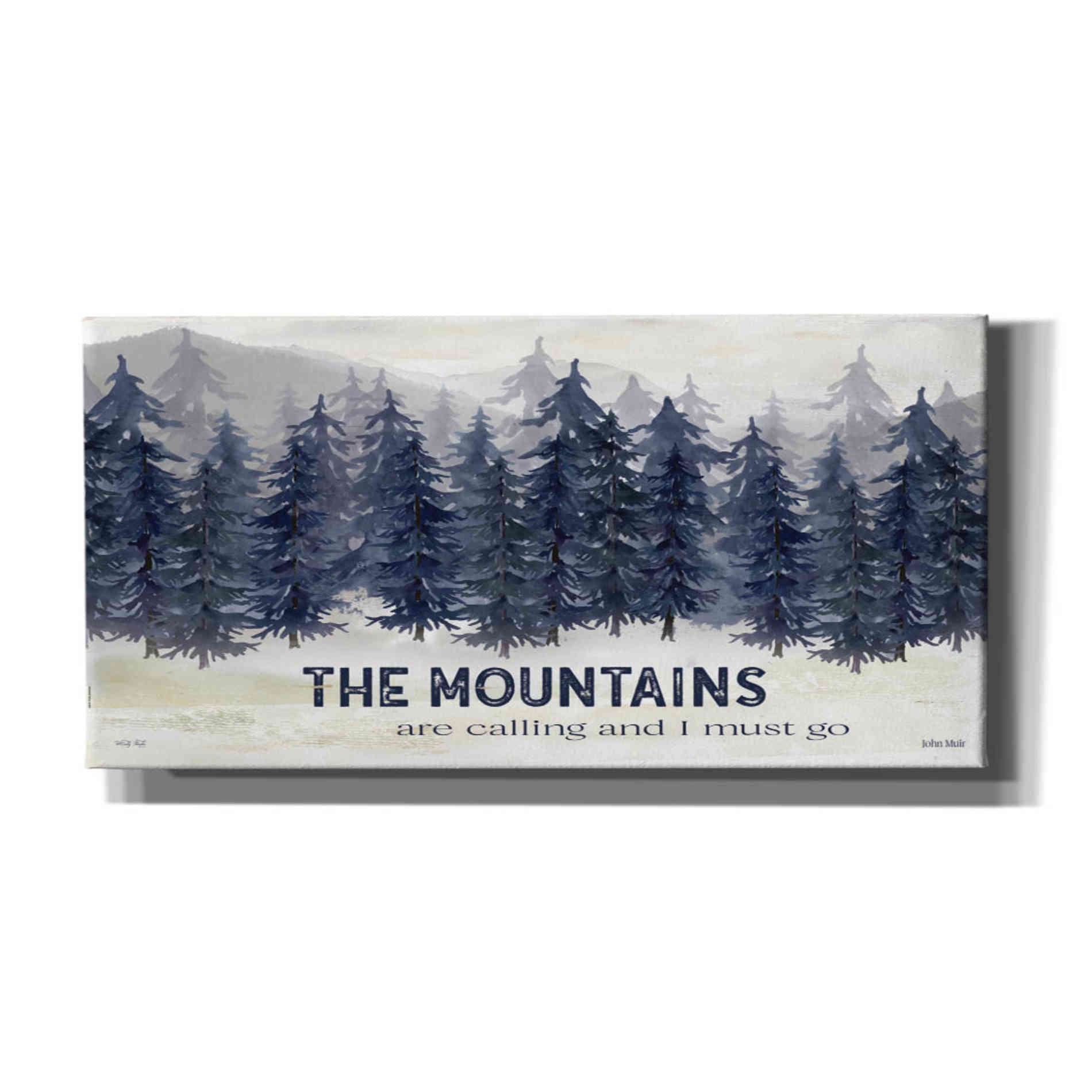 'Navy Trees The Mountains' by Cindy Jacobs, Canvas Wall Art