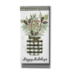 'Happy Holidays Gingham Jar' by Cindy Jacobs, Canvas Wall Art