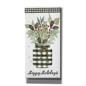 'Happy Holidays Gingham Jar' by Cindy Jacobs, Canvas Wall Art
