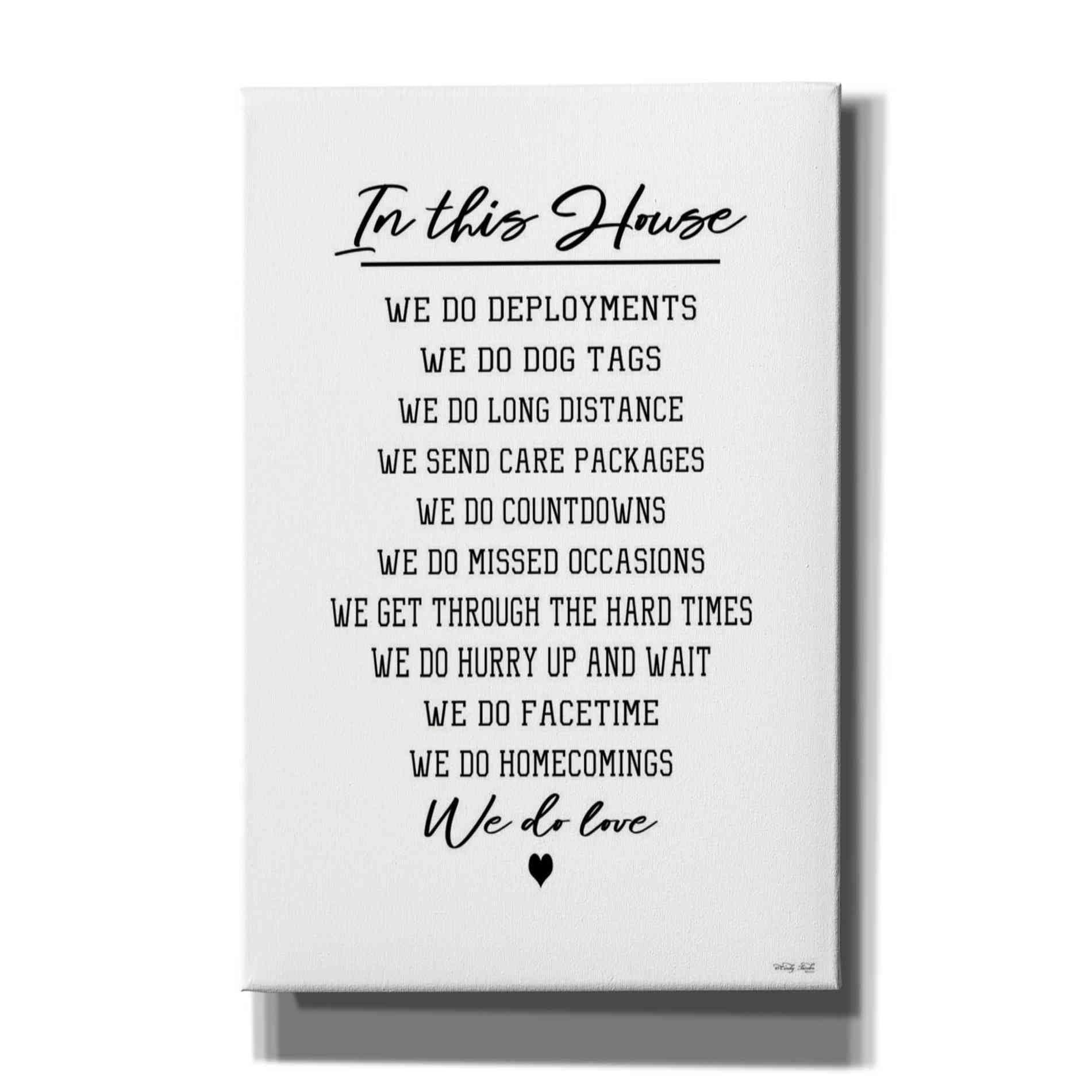 'In This House Military Family' by Cindy Jacobs, Canvas Wall Art