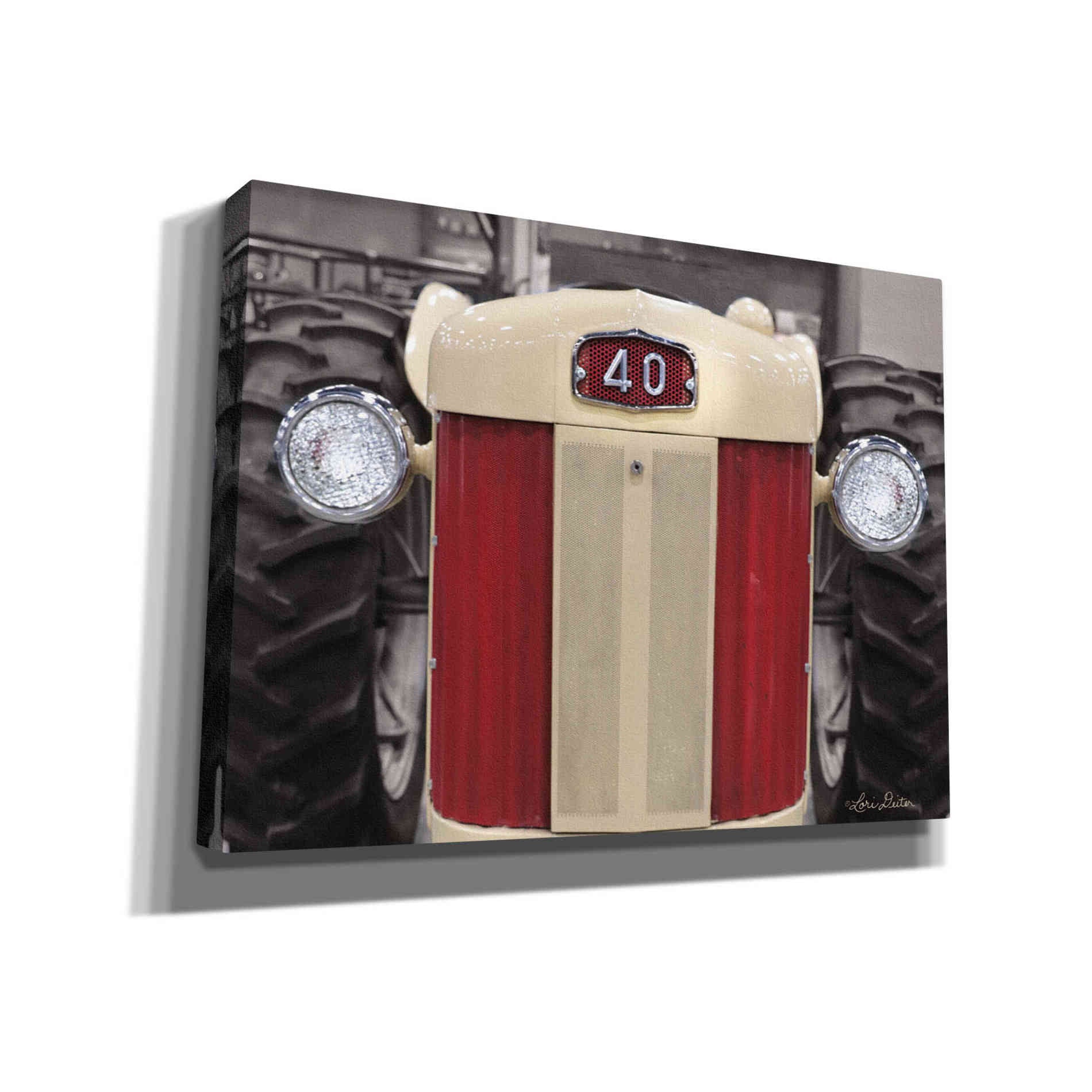 'Tractor Close Up MF40' by Lori Deiter, Canvas Wall Art