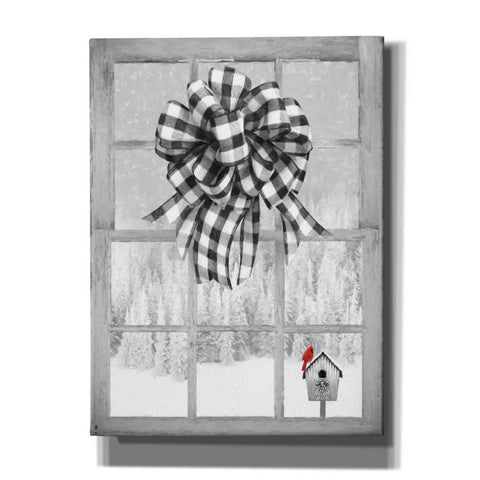 Image of 'Christmas Birdhouse with Bow' by Lori Deiter, Canvas Wall Art