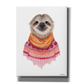 'Sloth in a Sweater' by Rachel Nieman, Canvas Wall Art