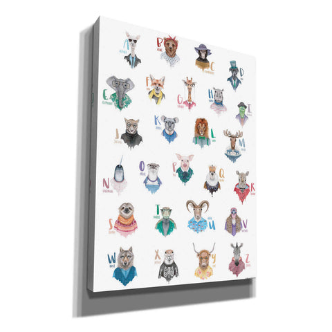 Image of 'Animal Alphabet Poster' by Rachel Nieman, Canvas Wall Art