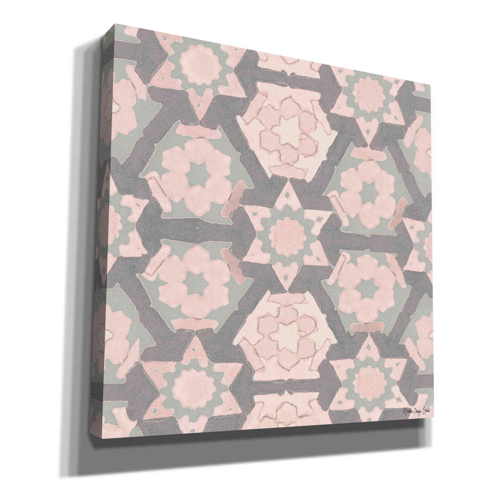 'Pink and Gray Pattern 4' by Stellar Design Studio, Canvas Wall Art