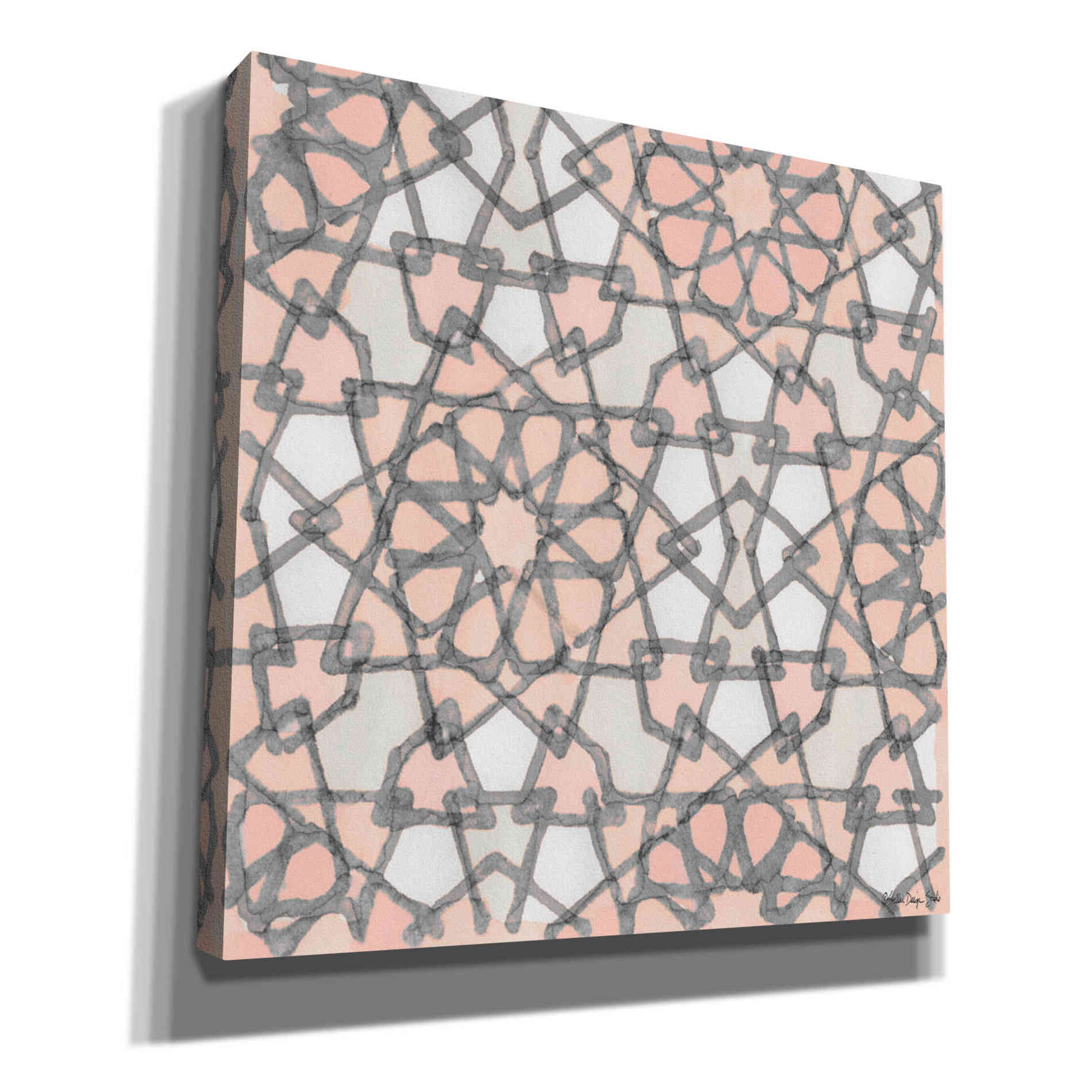 'Pink and Gray Pattern 6' by Stellar Design Studio, Canvas Wall Art