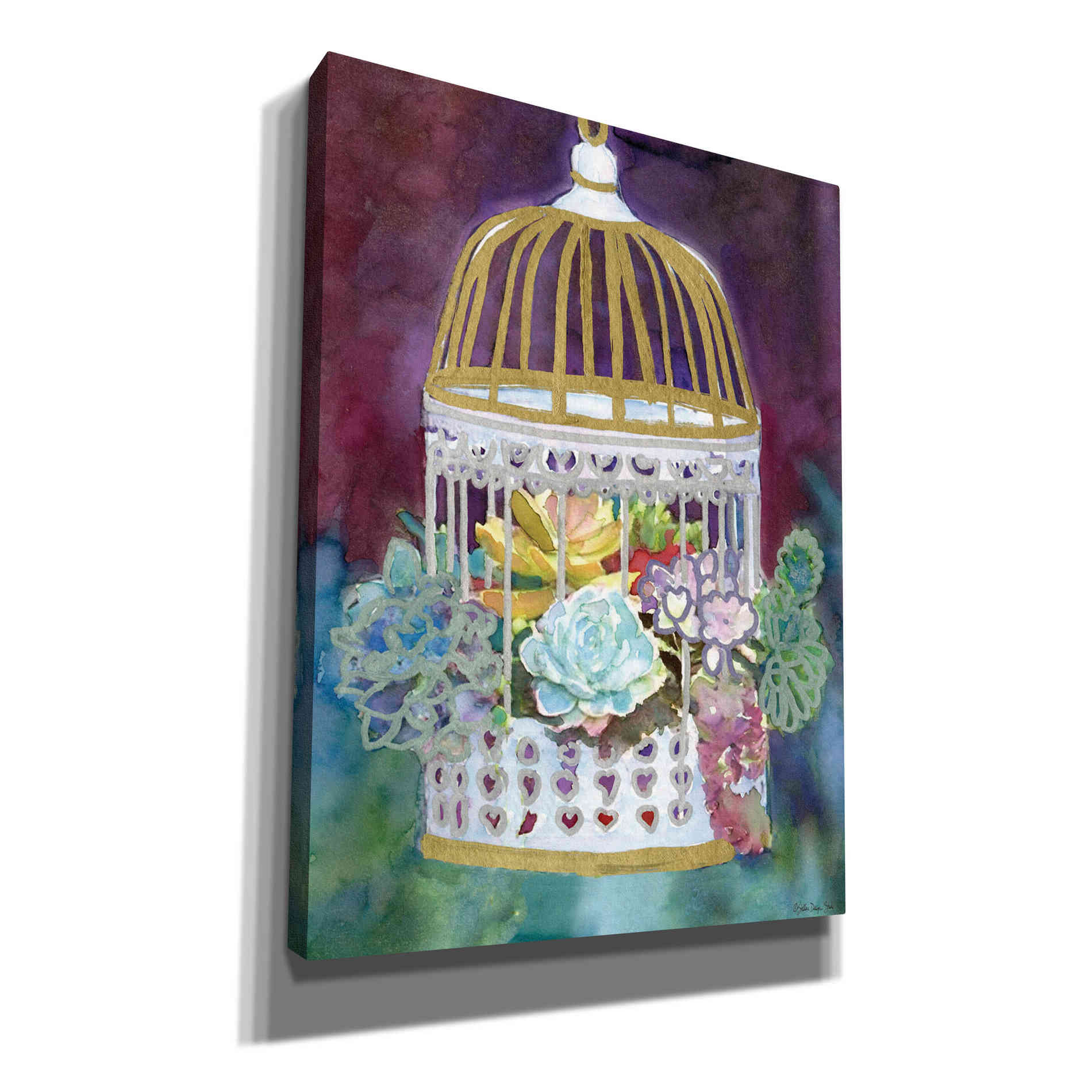 'Succulent Bird House' by Stellar Design Studio, Canvas Wall Art