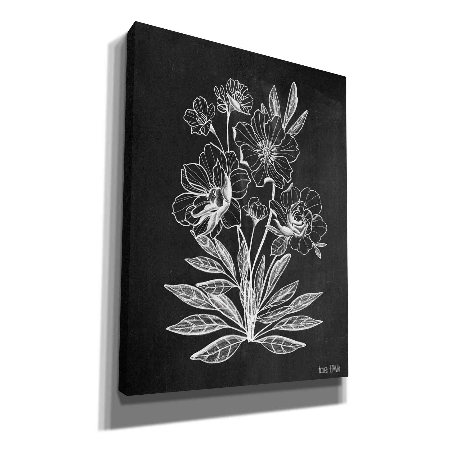 'Vintage Chalkboard Flowers' by House Fenway, Canvas Wall Art