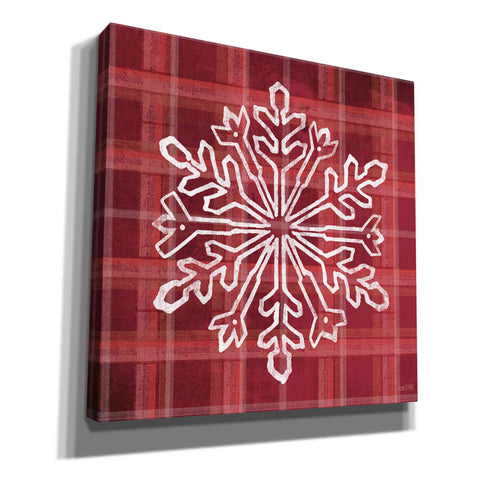 Image of 'Red Plaid Snowflakes' by House Fenway, Canvas Wall Art