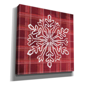 'Red Plaid Snowflakes' by House Fenway, Canvas Wall Art