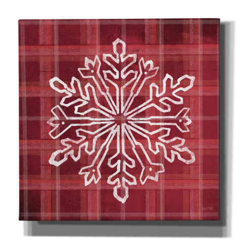 Image of 'Red Plaid Snowflakes' by House Fenway, Canvas Wall Art