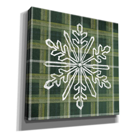 Image of 'Green Plaid Snowflakes' by House Fenway, Canvas Wall Art