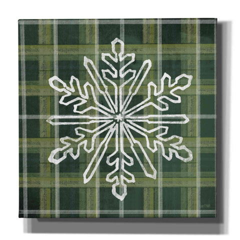 Image of 'Green Plaid Snowflakes' by House Fenway, Canvas Wall Art