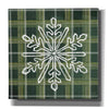'Green Plaid Snowflakes' by House Fenway, Canvas Wall Art
