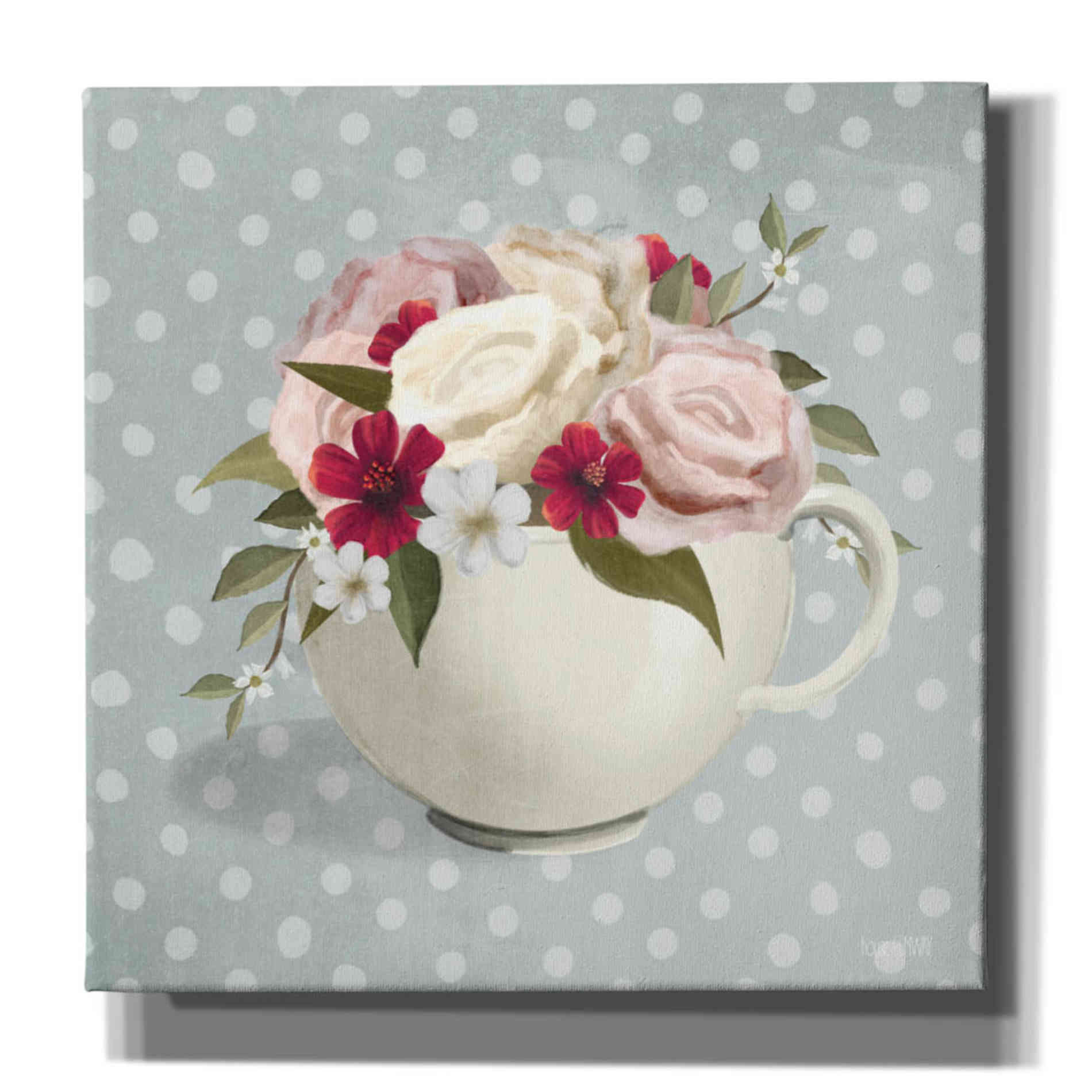 'Polka Dot Coffee-Tea Rose' by House Fenway, Canvas Wall Art