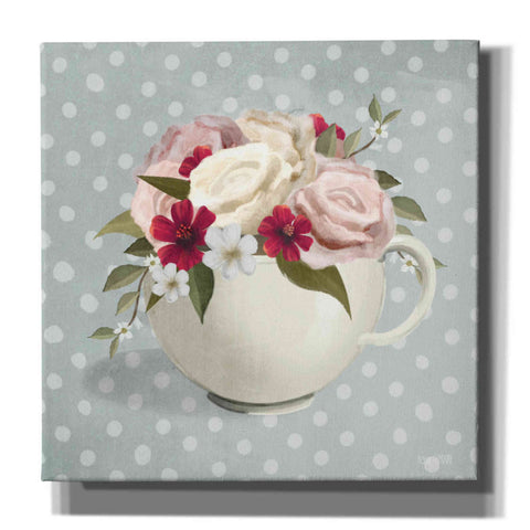 Image of 'Polka Dot Coffee-Tea Rose' by House Fenway, Canvas Wall Art