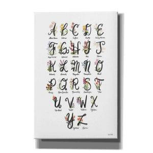 'Flower Alphabet in White' by House Fenway, Canvas Wall Art