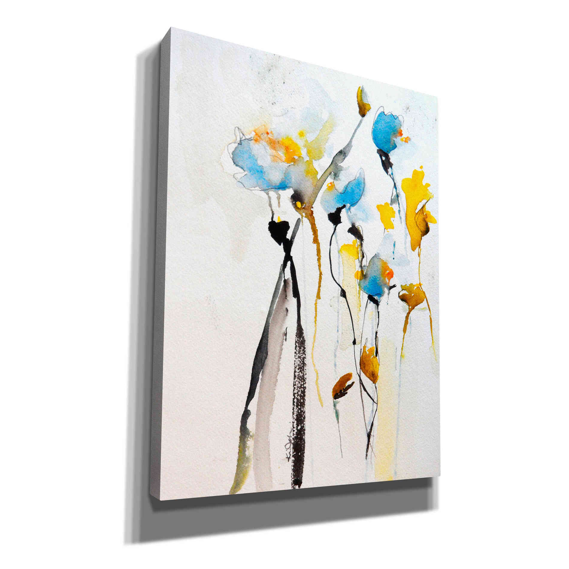 'Blue Flowers II' by Karin Johannesson, Canvas Wall Art