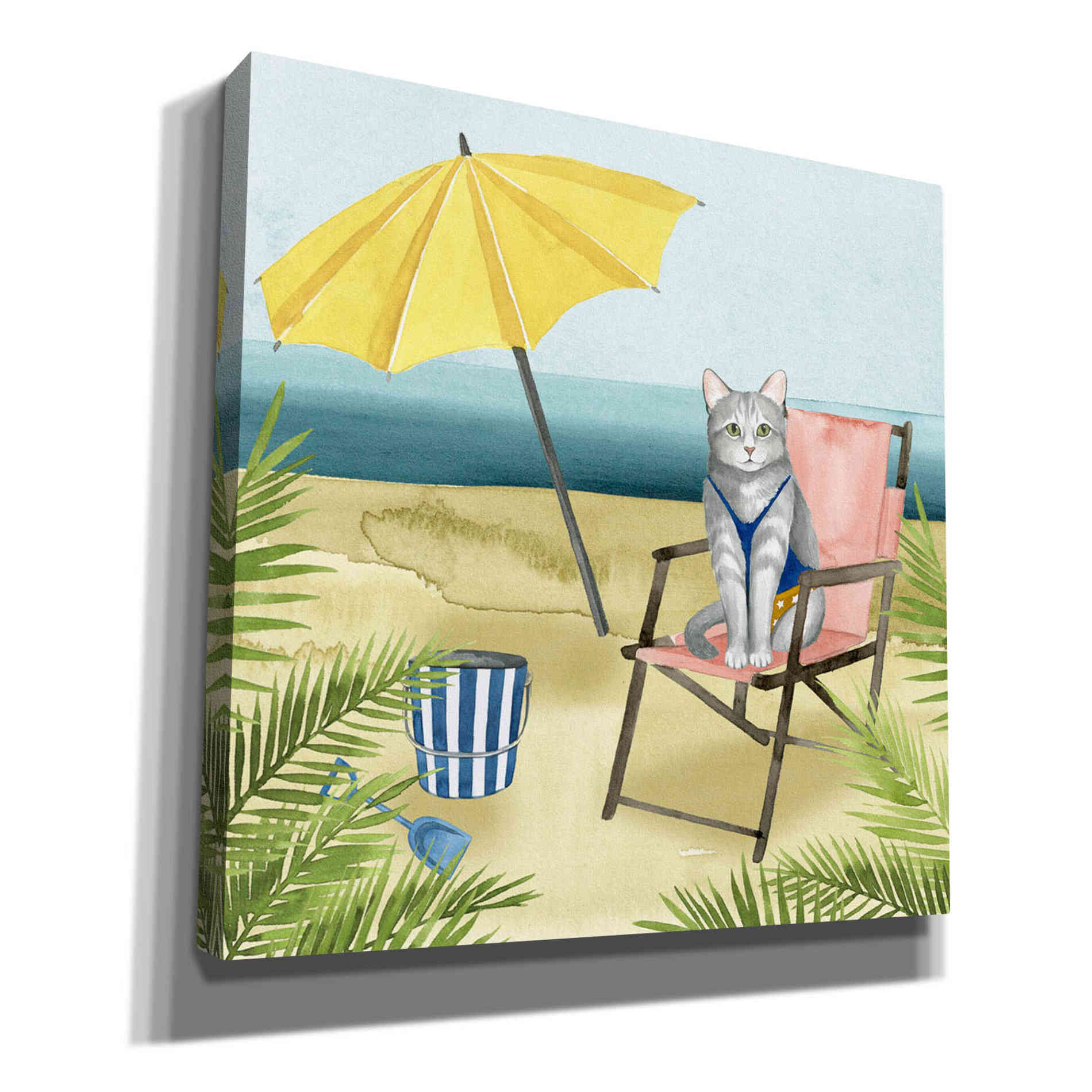 'Coastal Kitties II' by Grace Popp, Canvas Wall Art