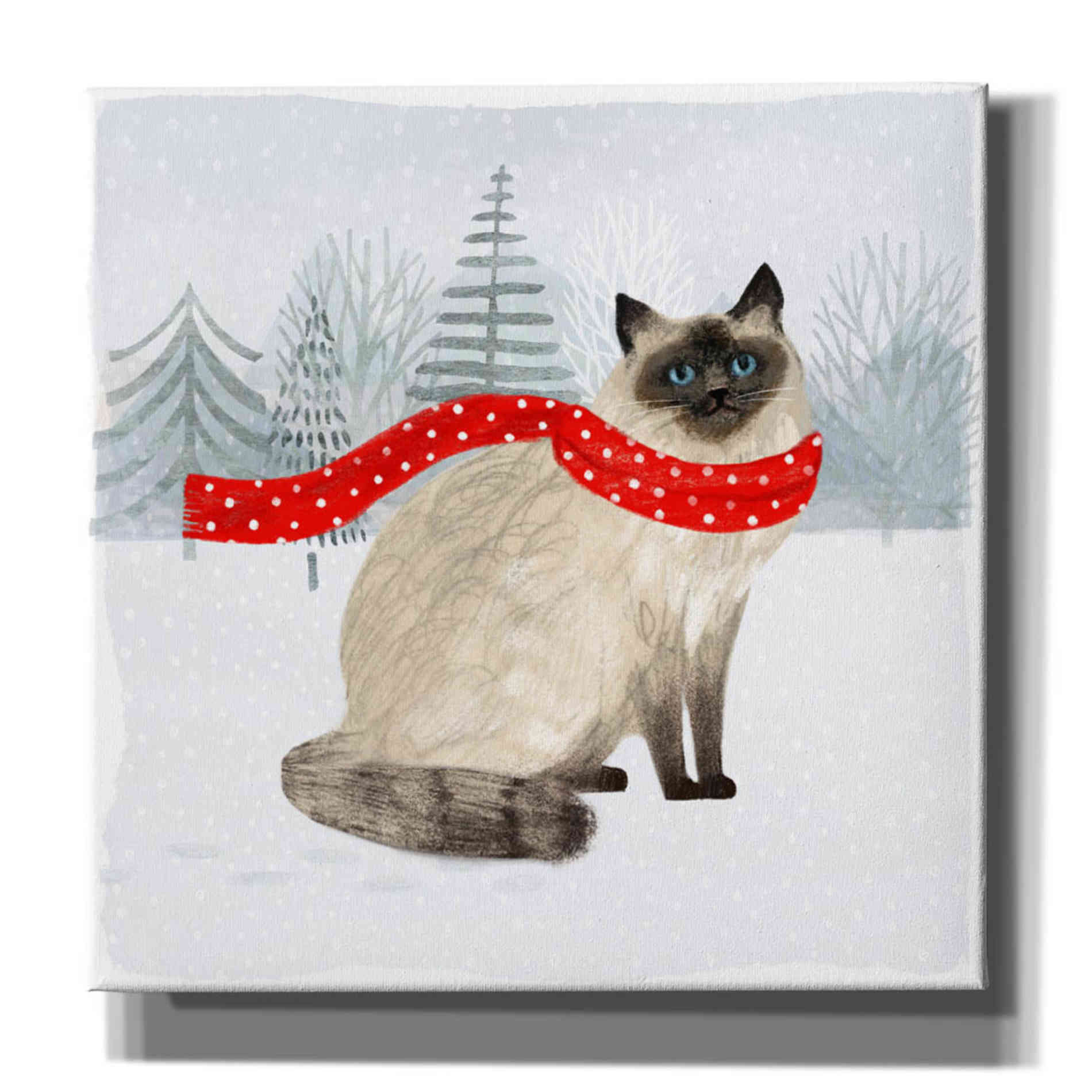 'Christmas Cats & Dogs III' by Victoria Borges, Canvas Wall Art