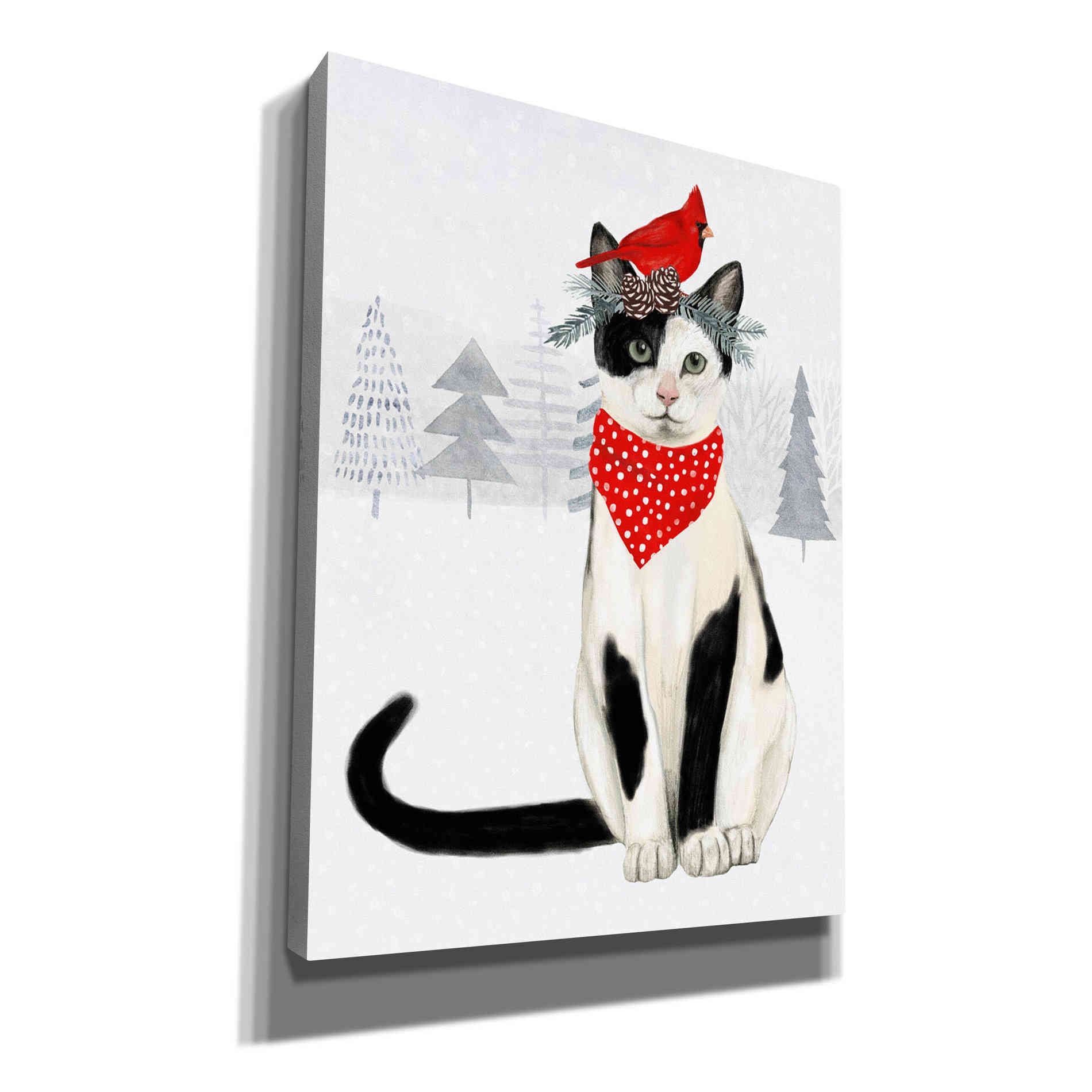 'Christmas Cats & Dogs VI' by Victoria Borges, Canvas Wall Art