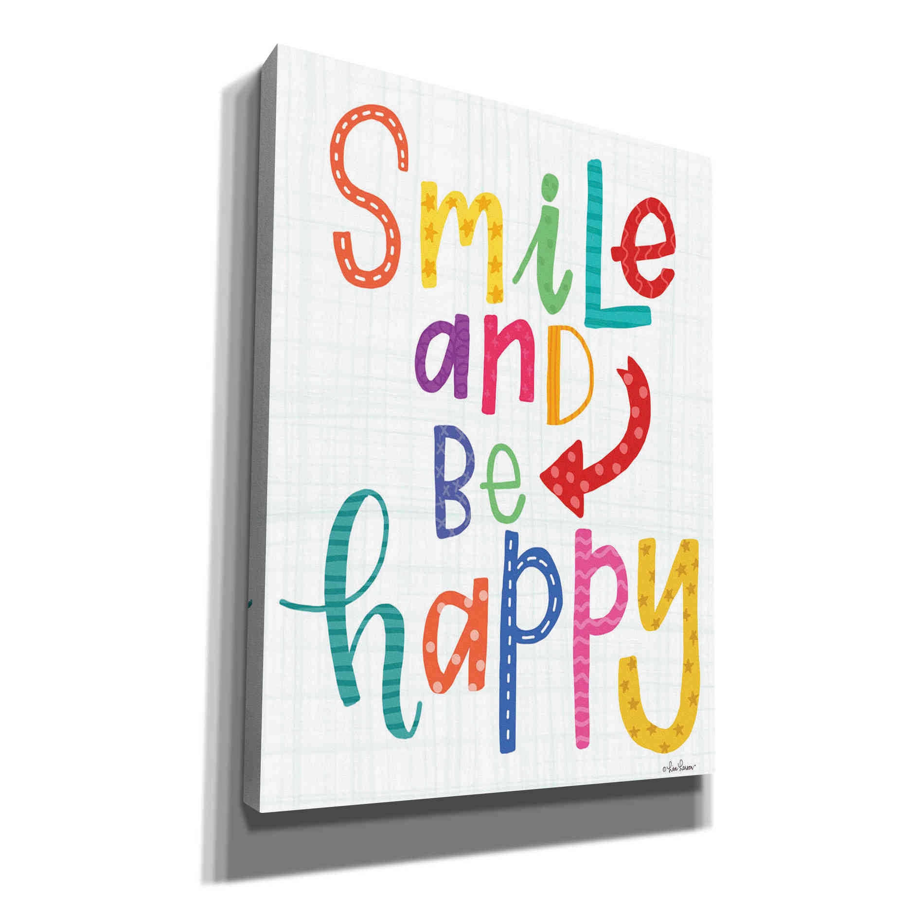 'Smile and Be Happy' by Lisa Larson, Canvas Wall Art
