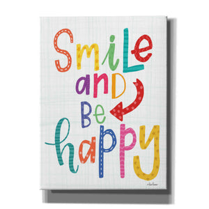 'Smile and Be Happy' by Lisa Larson, Canvas Wall Art