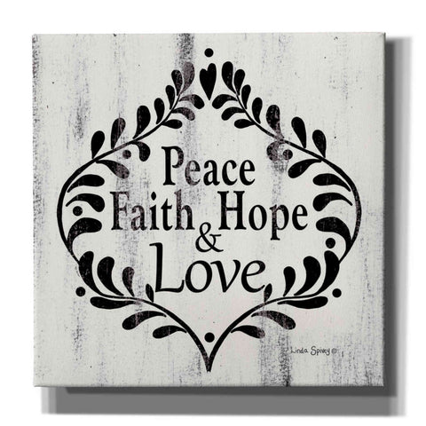 Image of 'Peace Faith Hope & Love' by Linda Spivey, Canvas Wall Art